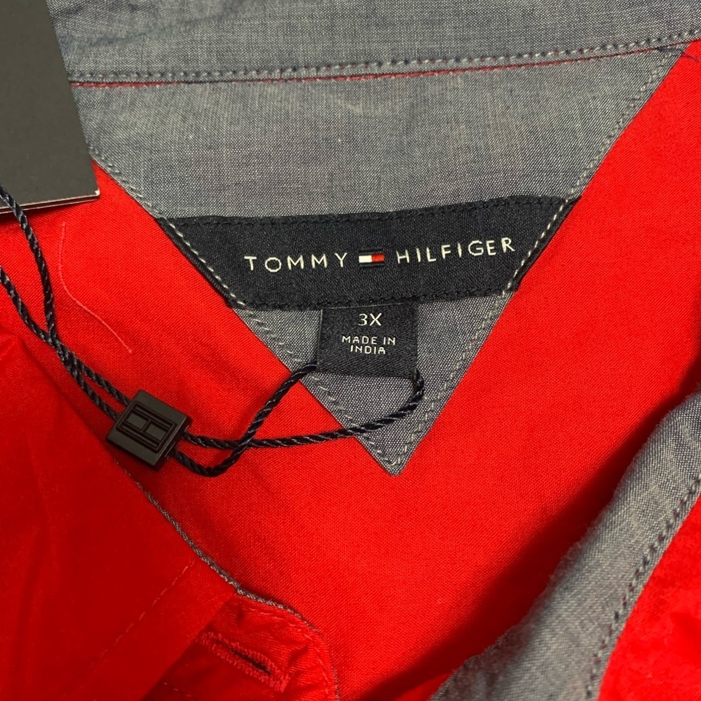 Plus Size Cotton Red Roll-Tab Shirt NWT - Picture 9 of 11